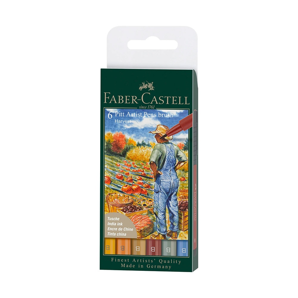 Faber-Castell, Marker Set, Art & School, Pitt Artist, Pen Wallet, Harvest, 6 count, 626711
